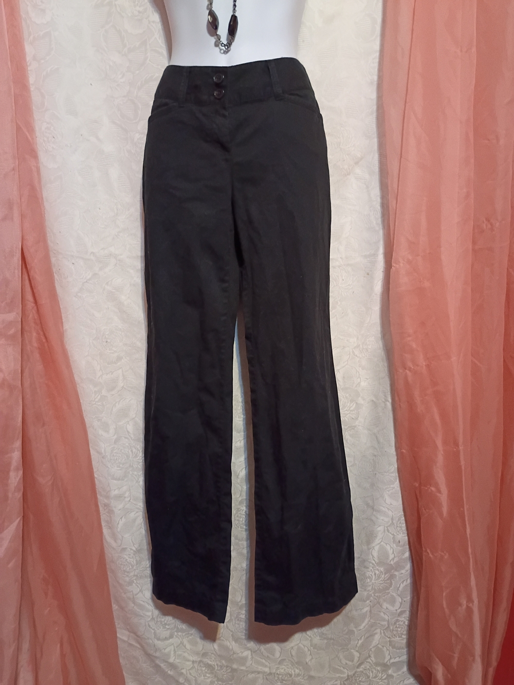 Ann Taylor Ladies Black Wide-Leg High-Rise Pants Sz 0